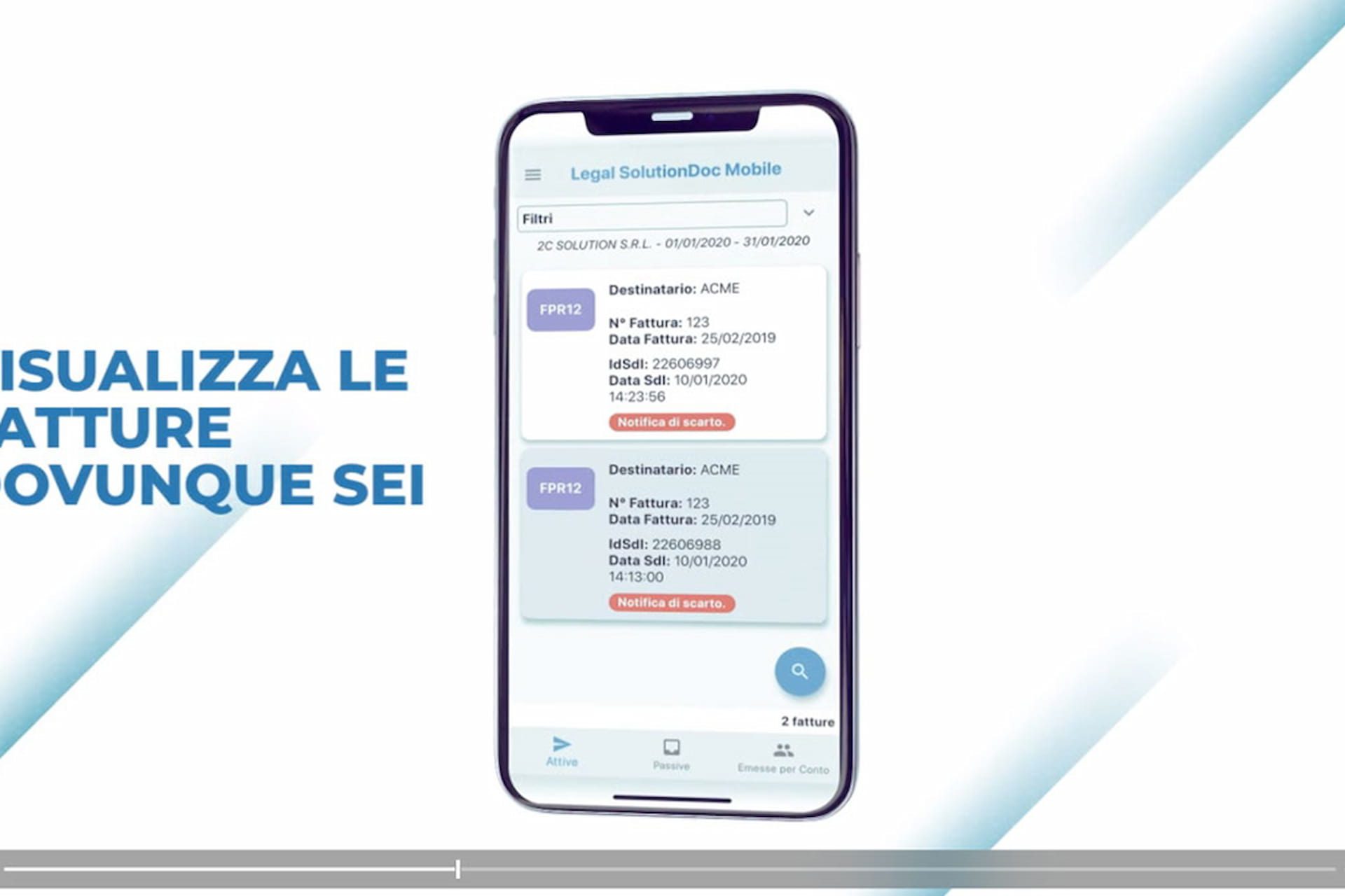 Immagine con smartphone che mostra l'app Legal Solution doc.