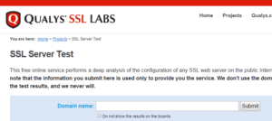 Screenshot di un test ssl labs.